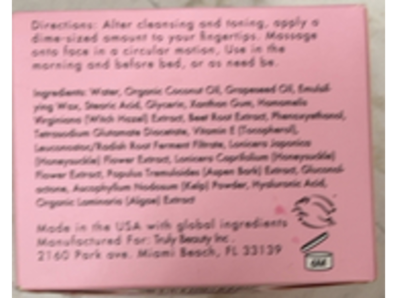 Truly Cream Skin Facial Moisturizer, 1.8 oz/55 mL