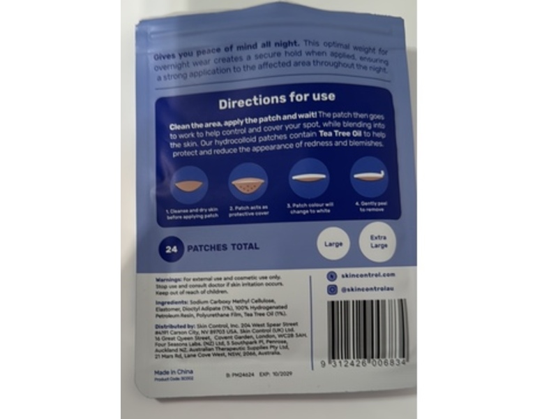 Skin Control Pimple Patch, Tea Tree, 24 Count