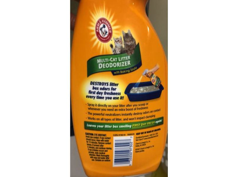 Arm & Hammer Cat Litter Daily Fresh Deodorizing Spray, Baking Soda, 21.5 oz/606 mL