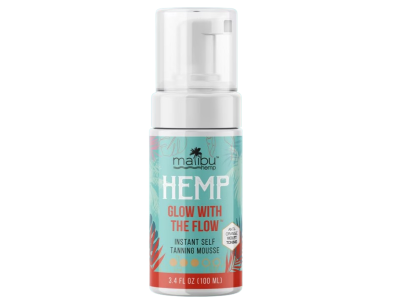 Malibu Hemp Glow With The Flow Instant Self Tanning Mousse, Medium, 3.4 fl oz/100 mL