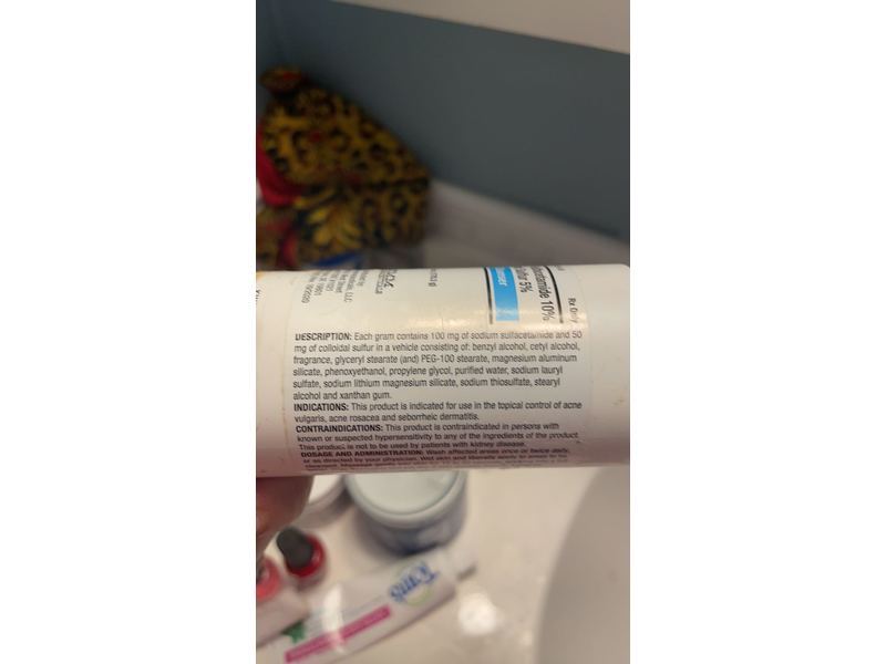 Sodium Sulfacetamide 10% and Sulfur 5% Cleanser 6 oz, KMM Pharmaceuticals (RX)