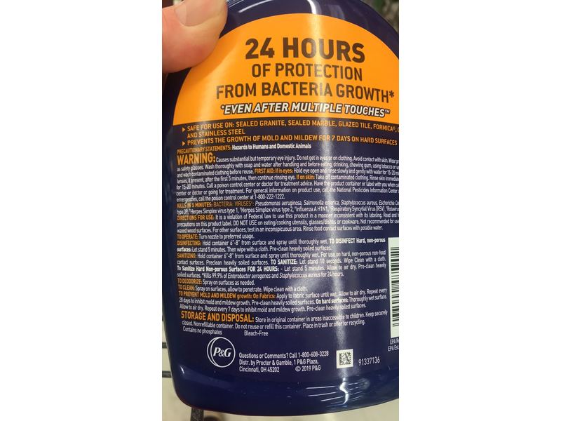 Microban 24 Hour Bathroom Cleaner, Citrus Scent, 32 fl oz/946 mL, Pack Of 4