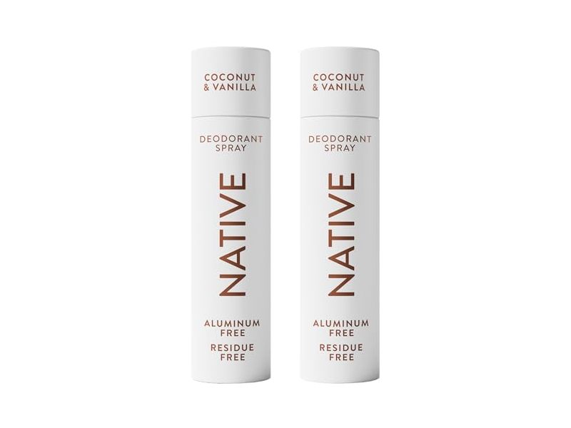 Native Deodorant Spray, Coconut & Vanilla, 3.5 oz/99 g, Pack Of 2