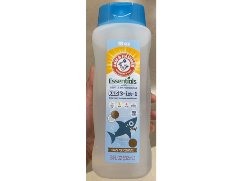 Arm & Hammer Kids 3 - In - 1 Body wash + shampoo + Conditioner, Coconuts, 18 fl oz/532 mL
