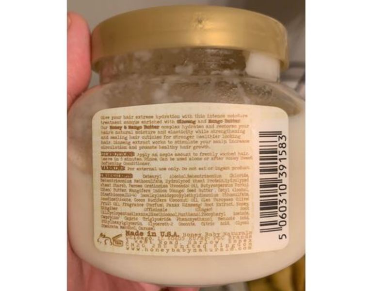 Honey Baby Naturals Energizing Hair Masque, Honey & Ginseng, 10.5 oz/298 g