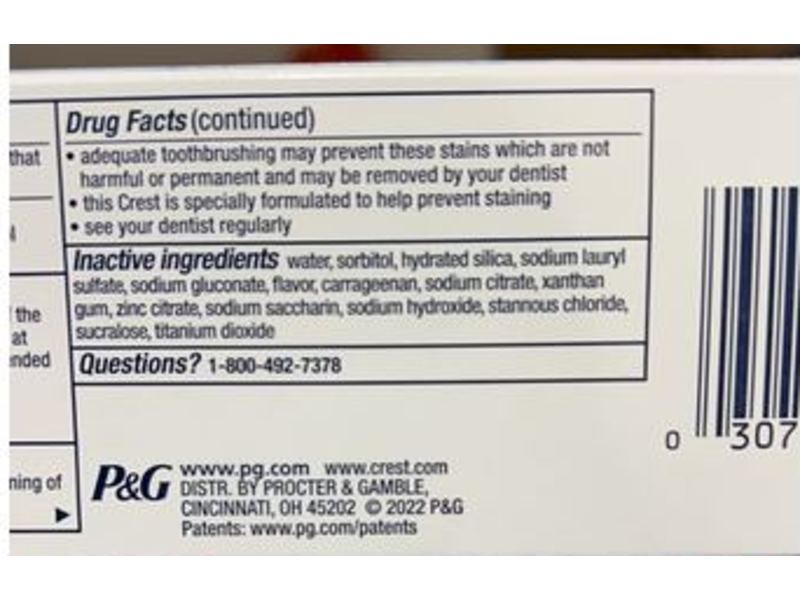 Crest Pro Health Advanced Whitening + Intensive Clean Toothpaste, 5.8 oz/164 g