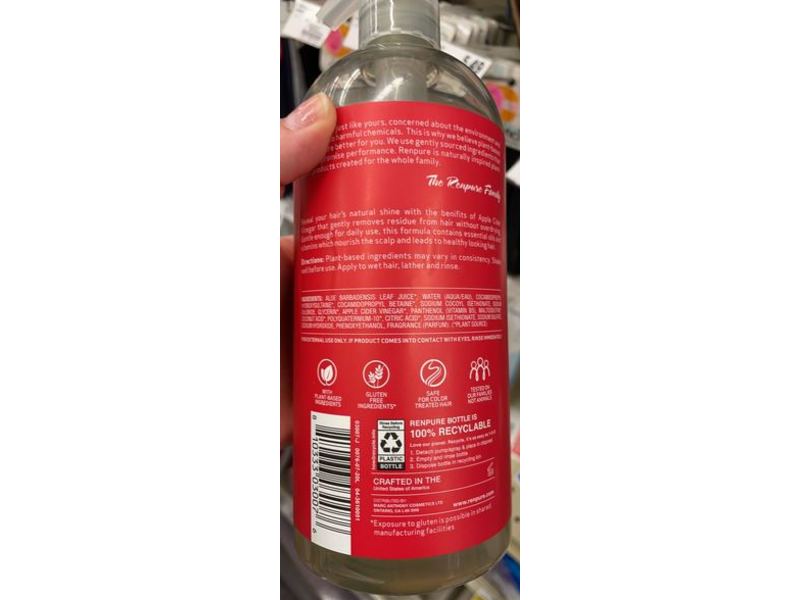 Renpure Clarify & Shine Shampoo, Apple Cider Vinegar, 24 fl oz/710 mL