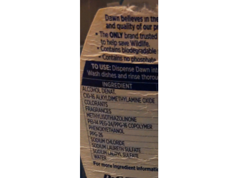 Dawn Dishwashing Liquid, Original, 19.4 fl oz/573 mL