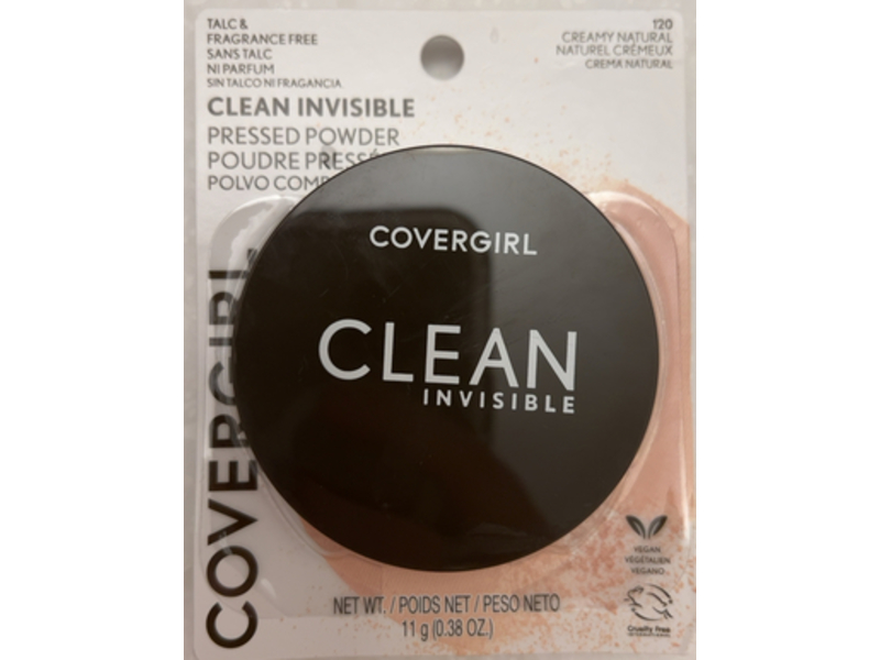 Covergirl Clean Invisible Pressed Powder, Creamy Natural 120, 0.38 oz/11 g