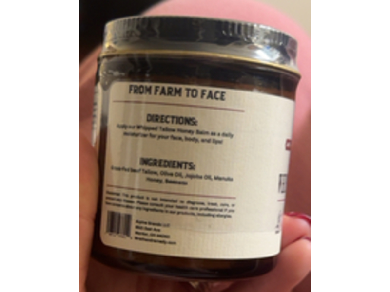 Wrath & Remedy Whipped Tallow Honey Balm, Unscented, 4 oz