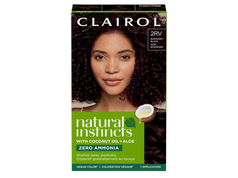 Clairol Natural Instincts Hair Color, 2RV Burgundy Black, 1 Application
