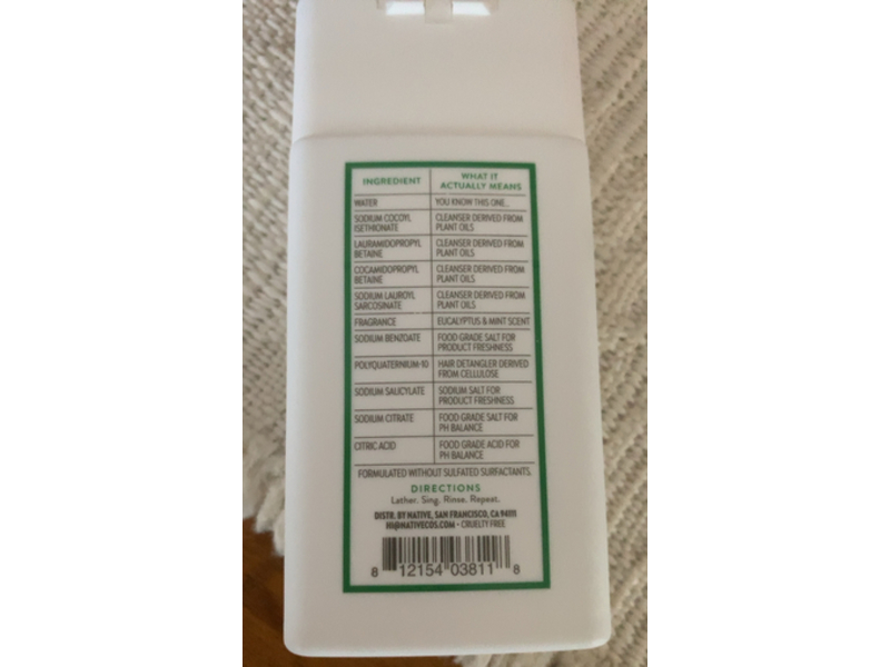 Native 2 in 1 Shampoo and Conditioner, 3 fl oz/88 mL, Pack Of 2