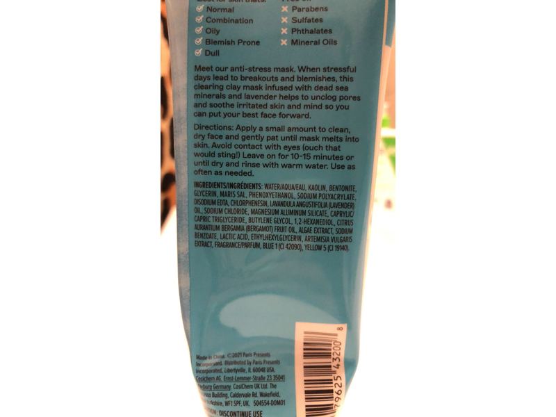 Freeman Anti-Stress Clay Mask, 3 fl oz/89 mL