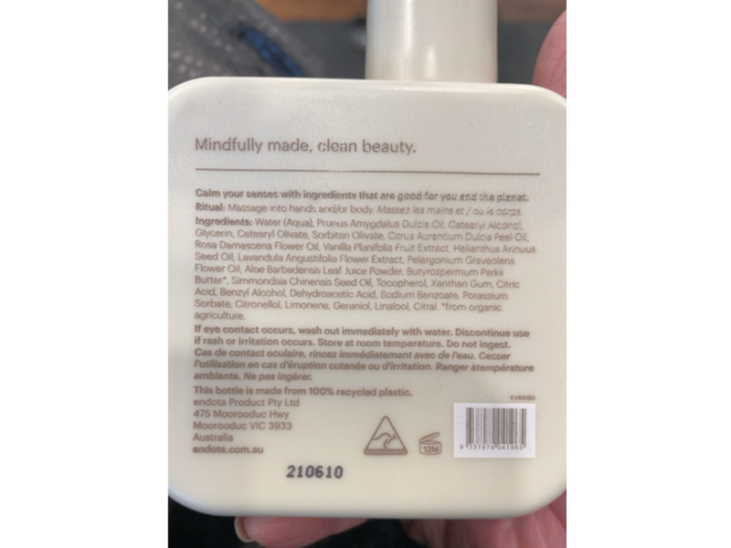 Endota Hand & Body Lotion, Rose & Tasmanian Lavender, 8.4 fl oz/250 mL