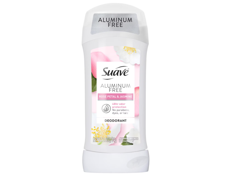 Suave Aluminum Free Deodorant, Rose Petal & Jasmine, 2.6 oz/74 g