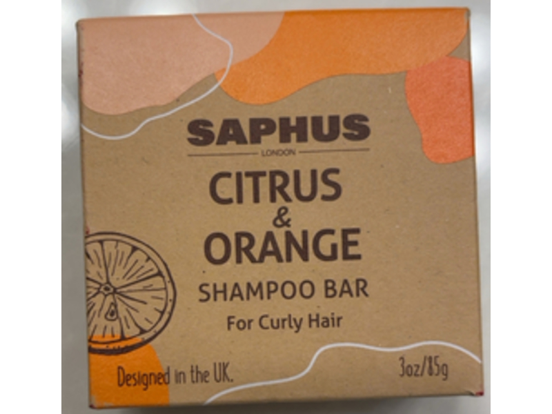 SAPHUS Citrus & Orange Shampoo Bar for Curly Hair, 3 fl oz/85 g