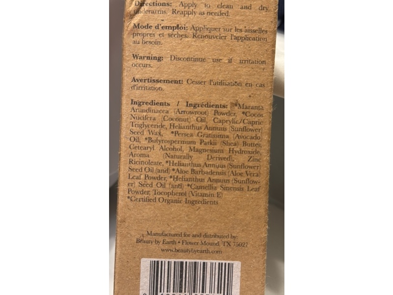 Beauty By Earth Magnesium Deodorant, Sweet Amber Moment, 2.65 oz/75 g