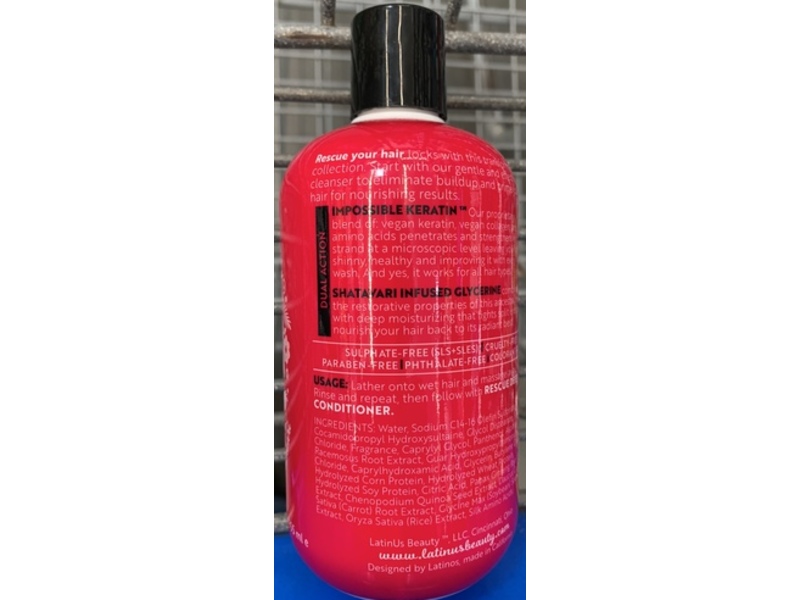 LatinUs Beauty Impossible Keratin Shampoo, Vegan Keratin, vegan Collagen & Silk Amino Acids, 12 fl oz/355 mL