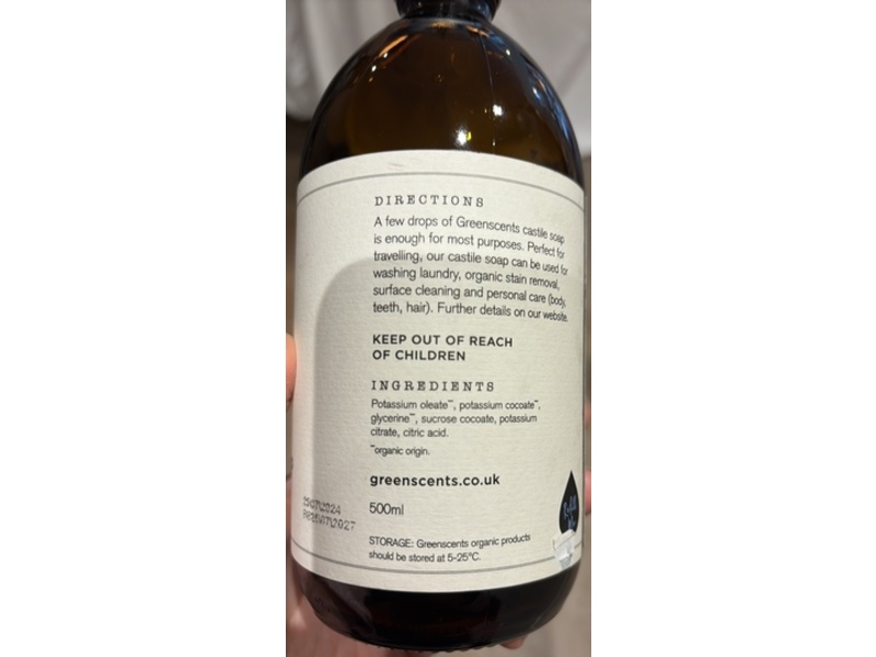 GreenScents Nonscents Castile Soap, 500 mL