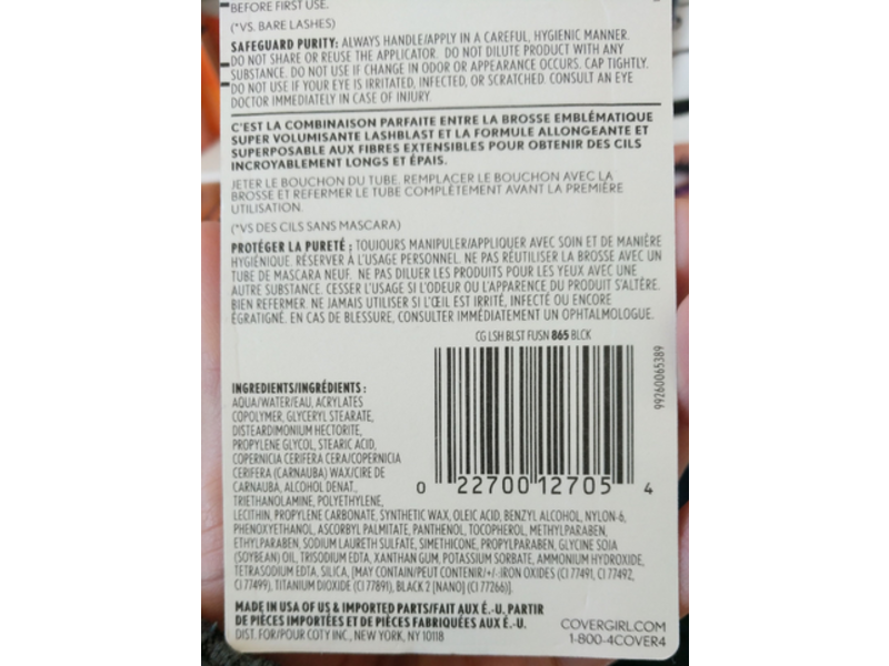 Covergirl Lash Blast Fusion Mascara, 865 Black, 0.44 fl oz