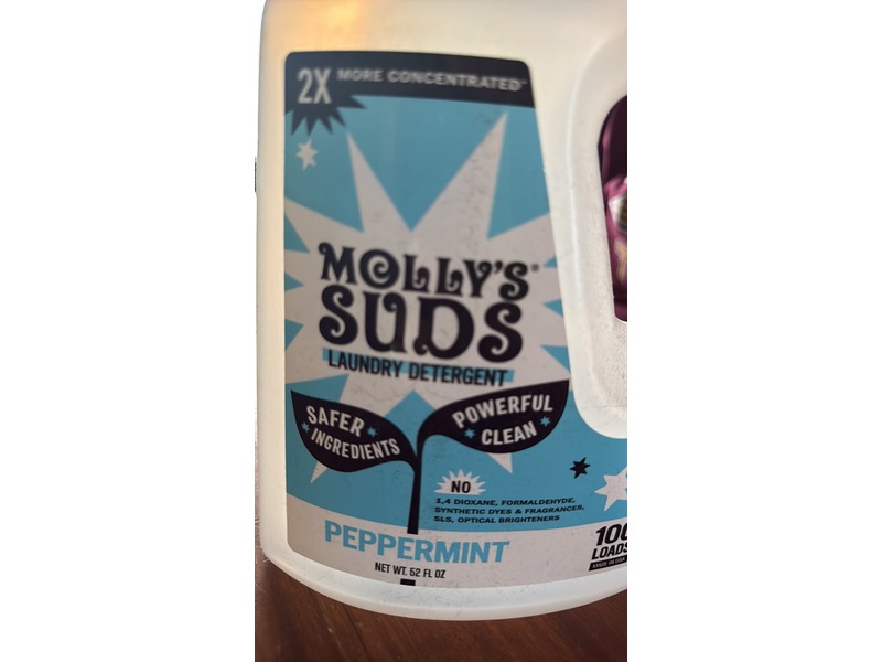 Molly's Suds Liquid Laundry Detergent, Peppermint, 100 Loads, 52 fl oz