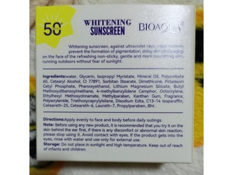 BioAqua Whitening Sunscreen, SPF 50+ PA+++, 1.41 oz/40 g