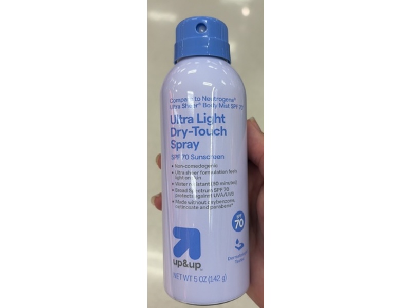 Up & Up Ultra Light Dry-Touch Sunscreen Spray, SPF 70, 5 oz/142 g