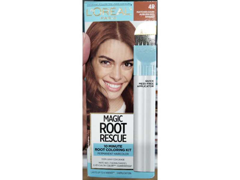Loreal Paris Magic Root Rescue, 10 Minute Root Coloring Kit, 4R Dark Auburn Red, 1 Kit