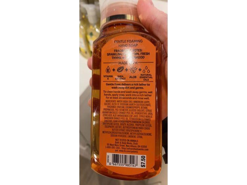 Bath & Body Works Gentle Hand Soap, Kitchen Mandarin, 8.75 fl oz/259 mL