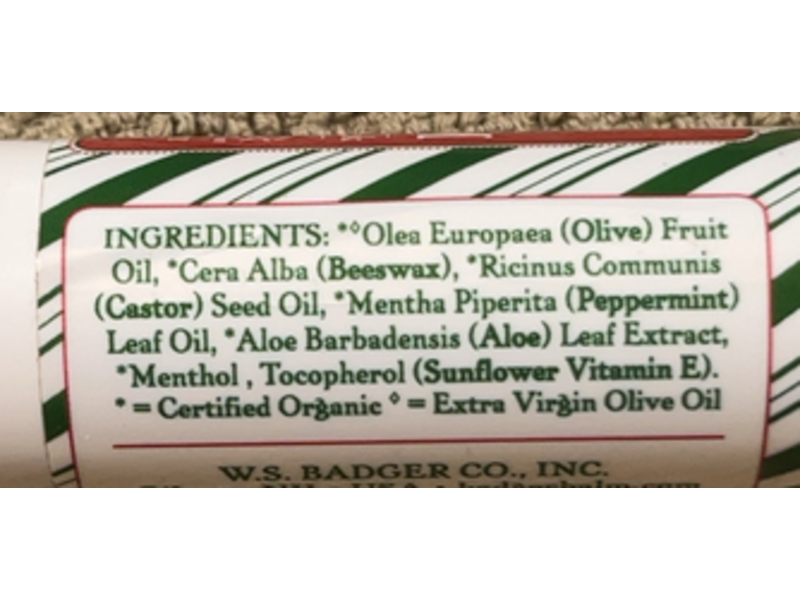 Badger Lip Balm, Peppermint Stick, 0.60 oz/17 g