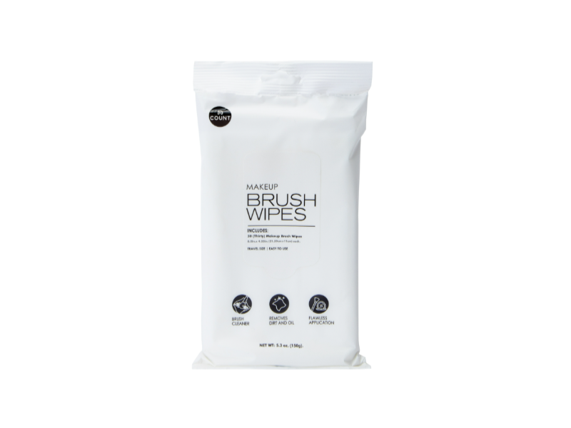 Makeup Brush Travel Size Wipes, 5.3 oz/150 g, 30 Count