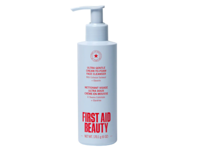 First Aid Beauty Ultra Gentle Cream-To-Foam Facial Cleanser, Colloidal Oatmeal & Glycerin, 6 oz/170.1 g
