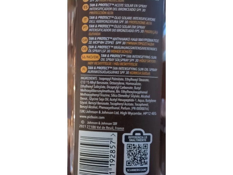 Piz Buin Tan & Protect Tan Intensifying Sun Oil Spray, SPF 30, 150 mL