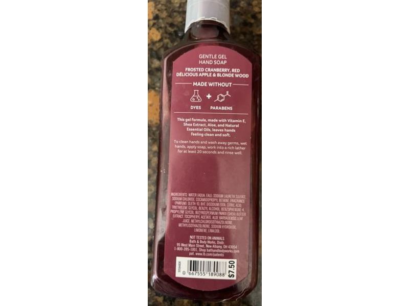 Bath & Body Works Frosted Cranberry Gel Hand Soap, 8 fl oz/236 mL