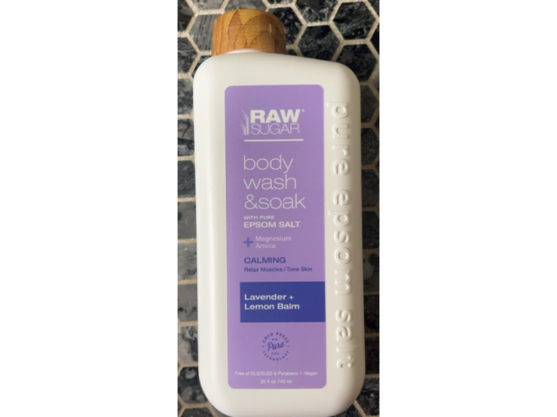 Raw Sugar Body Wash & Soak, Lavender + Lemon Balm, 25 fl oz/740 mL