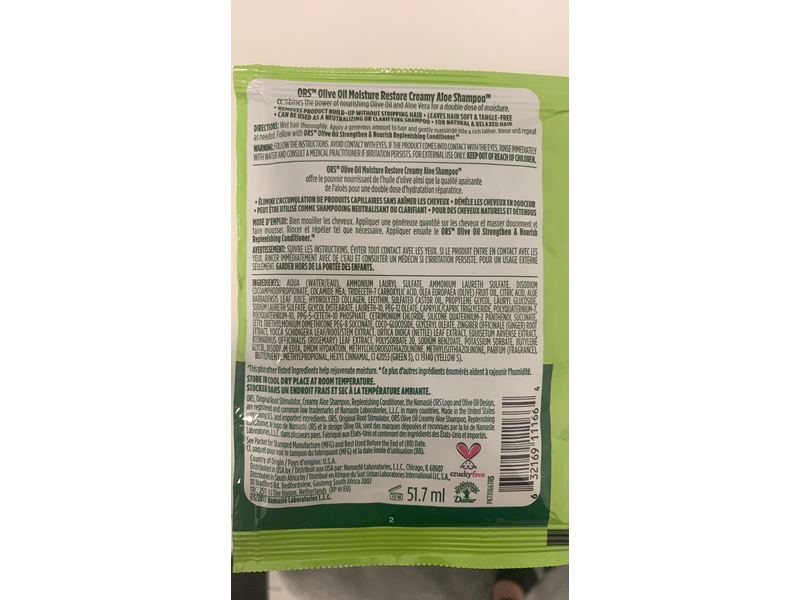 Organic Root Stimulator Olive Oil Creamy Aloe Shampoo, 1.75 fl oz/51.7 mL