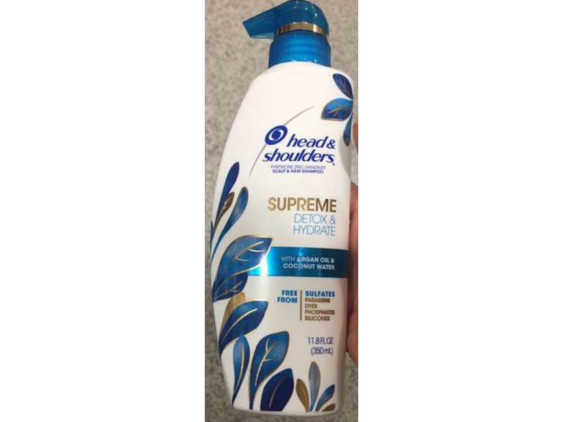 Head & Shoulders Supreme Scalp & Hair Shampoo, Detox & Hydrate, 11.8 fl oz/350 mL, Pack Of 2