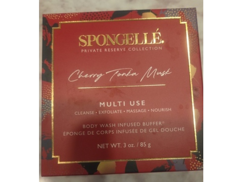 Spongelle Multi Use Body Wash Infused Buffer, Cherry Tonka Musk, 3 oz/85 g