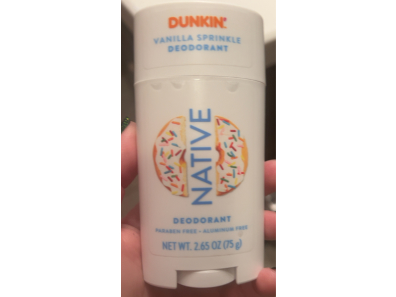 Native Dunkin Deodorant, Vanilla Sprinkle, 2.65 oz/75 g