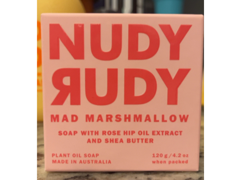 Nudy Rudy Mad Marshmallow Soap, Rose Hip Extract & Shea Butter, 4.2 oz/120 g