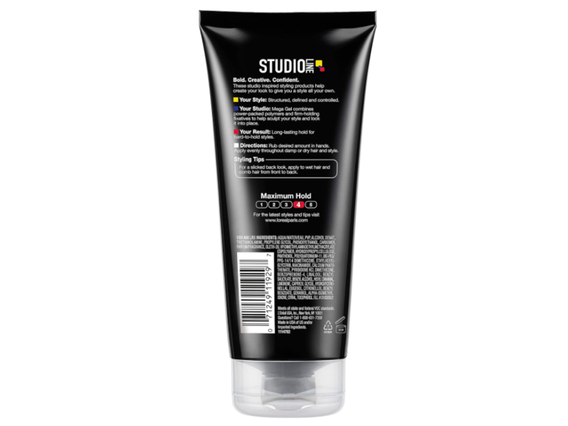 L'Oreal Paris Studio Line Mega Gel, Max Hold High Shine, 6.8 fl oz/200 mL