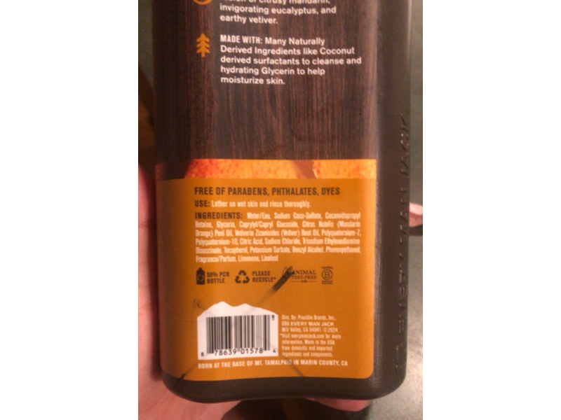 Every Man Jack Body Wash, Mandarin Vetiver, 24 fl oz/710 mL