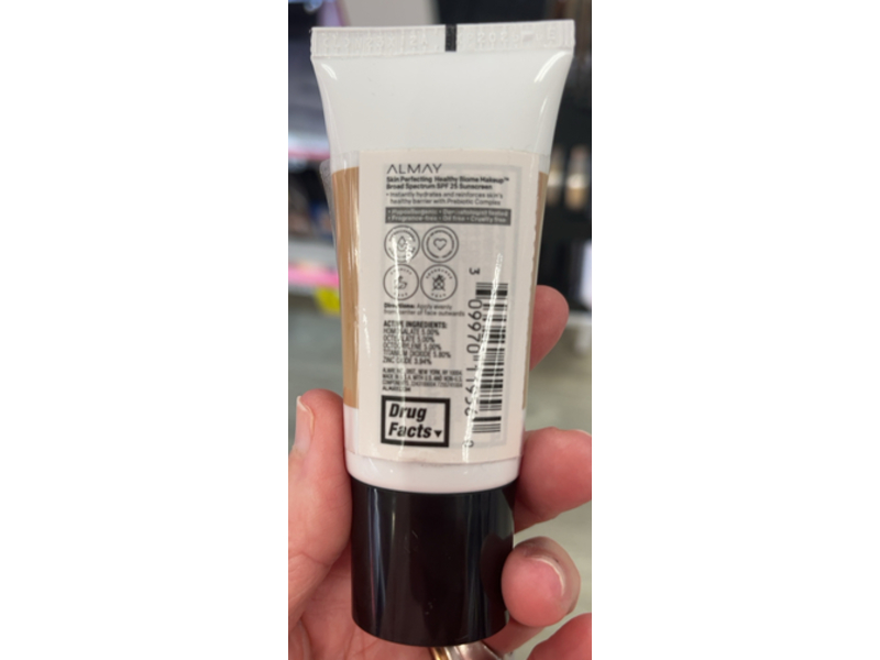 Almay Skin Perfecting Healthy Biome Makeup Foundation, SPF 25, 130 Medium, 1 fl oz/30 mL