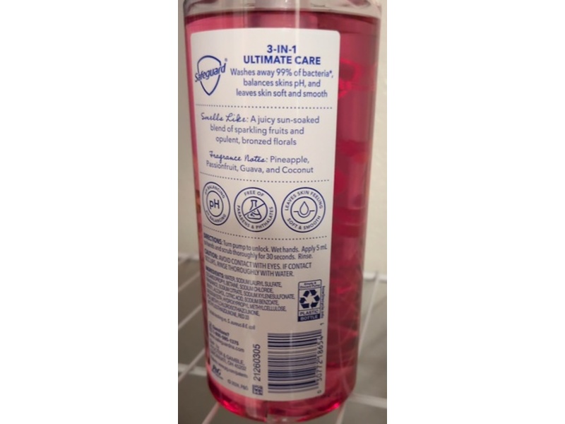 Safeguard Ultimate Care Hand Wash, Guava Pineapple, 15.5 fl oz/458 mL