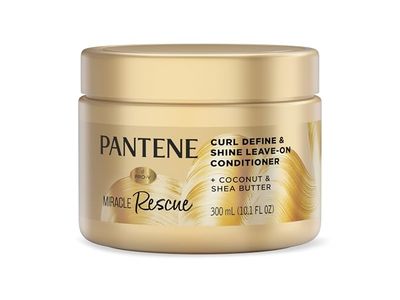 Pantene Miracle Rescue Curl Define & Shine Leave-On Conditioner, Coconut & Shea Butter, 10.1 fl oz/300 mL
