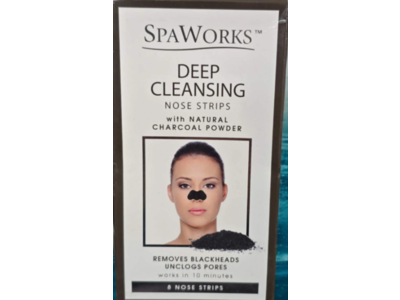 Spaworks Deep Cleansing Nose Strip, Charcoal Powder, 8 Count
