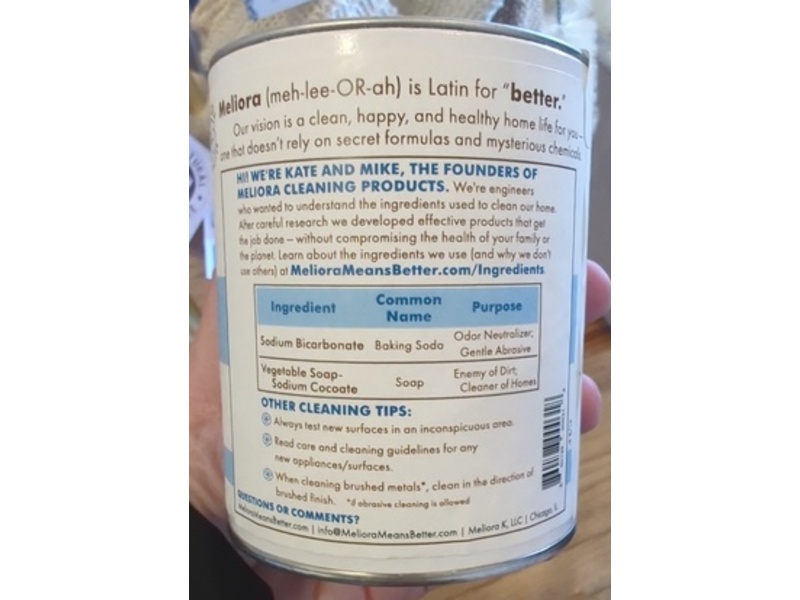 Meliora Cleaning Products Gentle Home Cleaning Scrub, Unscented, 12 oz/340 g