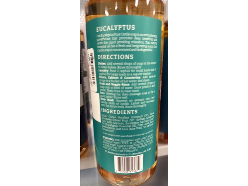 Dr. Jacobs Naturals Pure Castile All-In-1 Soap, Eucalyptus Essential Oil, 32 oz/946 mL