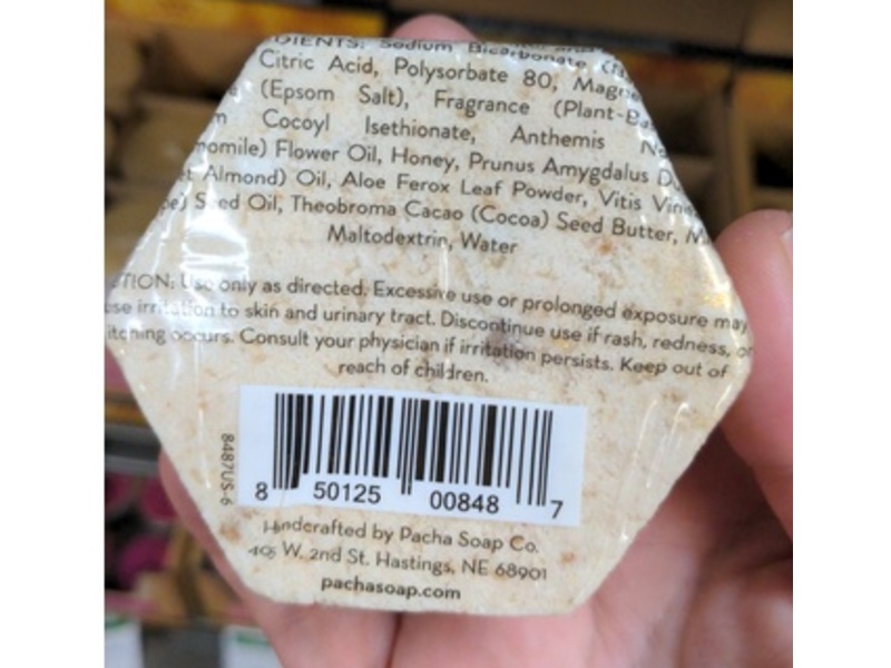 Pacha Soap Co Sweet Honey Almond Froth Bomb, 5 oz/142 g