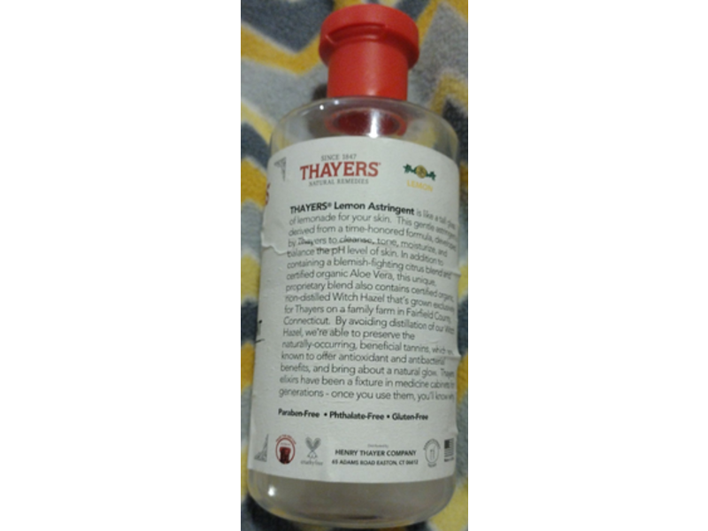 Thayers Astringent, Witch Hazel, Lemon, 12 fl oz/355 mL